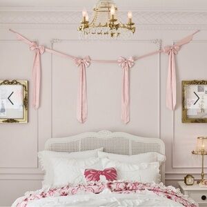 LoveShackFancy Pink Satin Bow Garland